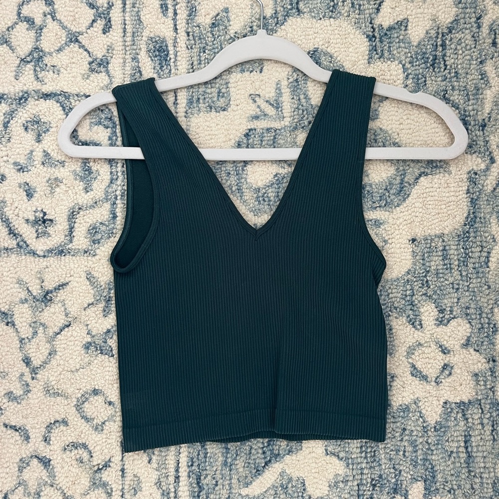 Cute green cropped tank for local boutique